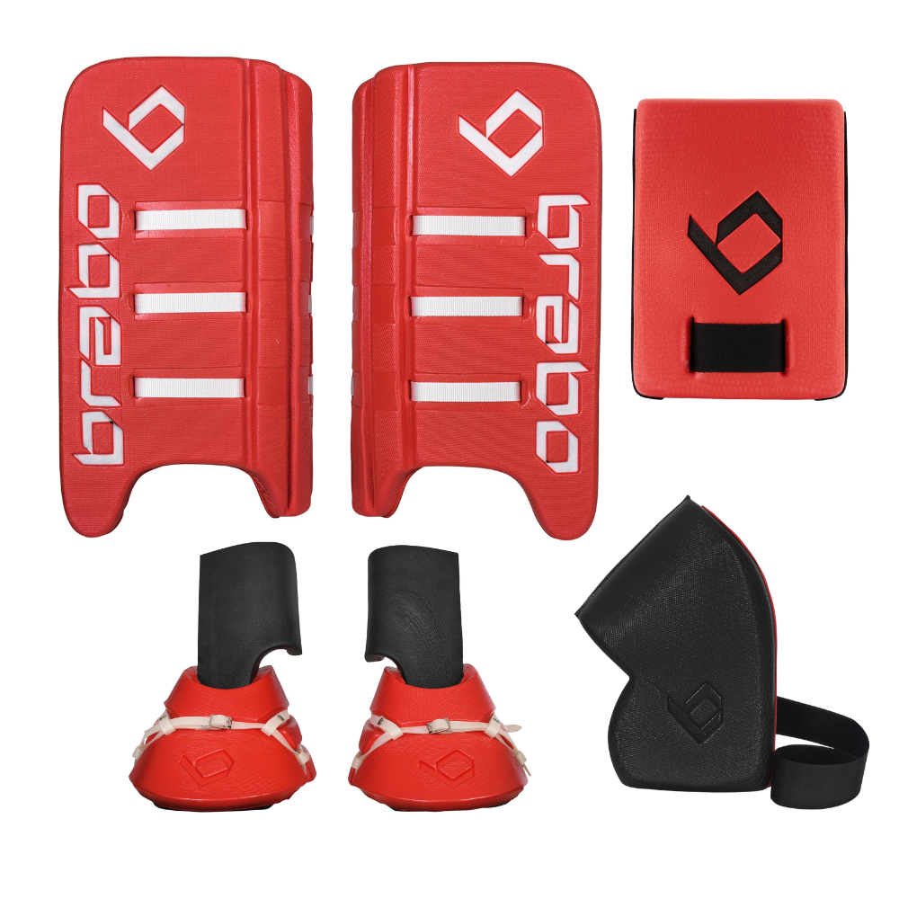F2 Goalkeeper RED Combo (kickers, leg guards and gloves)